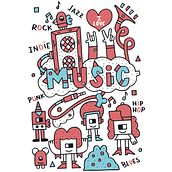 Music -  I Love. Un projet de Direction artistique, Design  et Illustration traditionnelle de David Sean - 26.10.2016