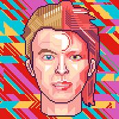Retratos Pixel Art. Traditional illustration project by Galamot Shaku - 10.29.2016