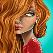 La Chica de Rojo. Projekt z dziedziny Trad, c i jna ilustracja użytkownika Maite Arjona - 06.11.2016