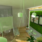 centro de estética. Arquitetura, Arquitetura de interiores, Design, Design de iluminação, e Design de interiores projeto de isaac gala - 07.11.2016