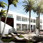 Ampliación de hotel en Sotogrande. Un proyecto de 3D, Arquitectura, Arte urbano, Diseño, Ilustración tradicional e Infografía de José Manuel Soriano López - 30.06.2016