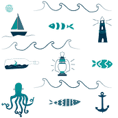 Nautico.  Proyecto final Pattern Design analógico y digital. Design project by Mónica - 11.10.2016