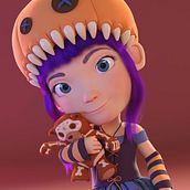 Clarita y Bonnie - Blender 3D. 3D, Character Design, and Graphic Design project by Harold Tovar - 11.14.2016