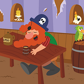 Pirata. Un proyecto de Diseño de personajes e Ilustración tradicional de Mónica González - 18.08.2016