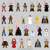 Star Wars Para Padawans. Information Design, Character Design, Graphic Design, Web Design, Traditional illustration & Infographics project by Juan Carlos Díaz-Granados Bueno - 11.29.2015