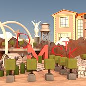 Gardens of DMSTK: Dirección de Arte con Cinema 4D. 3D, Architecture, Street Art, Accessor, and Design project by MirrorX - 01.16.2017