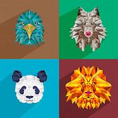 Geometric Animals. Un progetto di Belle arti, Design, Graphic design e Illustrazione tradizionale di Helios Leyton - 08.01.2017