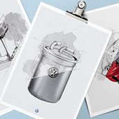 Sketches Volkswagen. Art Direction, Design, Automotive Design, Graphic Design, Industrial Design, Traditional illustration, and Advertising project by Gastón Bruno - 01.12.2017