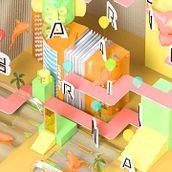 Barranquilla: Dirección de Arte con Cinema 4D. Un progetto di 3D, Belle arti e Graphic design di Ricardo Yepes Visbal - 18.01.2017