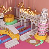Ciao, Italia!. Een project van 3D,  Art direction y Traditionele illustratie van Juan David Pérez - 31.01.2017