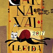 Propuesta de Cartel para el carnaval de Lleida 2017. Un progetto di Belle arti, Graphic design e Illustrazione tradizionale di Detz Creacions - 10.10.2016