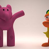 Elly y Pato de Pocoyo. 3D, Animation, Fine Arts, Film, Collage, Comic, Art Direction, To, Design, Character Design, Graphic Design, and Motion Graphics project by Àlvaro TOrte - 02.01.2017