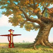 Tigger de Winnie the Pooh. 3D, Fine Arts, Film, Film, Video, TV, Comic, Design, To, Design, Graphic Design, Painting, and TV project by Àlvaro TOrte - 02.01.2017