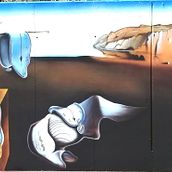 Mural Dalí (Relojes Blandos). Un progetto di Street Art, Belle arti, Disegno artistico, Instagram e Pittura di Nestor Llorens - 18.07.2019