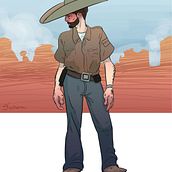 Vaquero . Ilustrație tradițională de Luana De Souza Sinclair - 02.06.2017