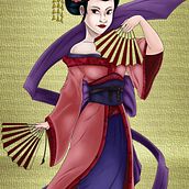 Geisha primavera. Character Design, and Traditional illustration project by JSantiago Gutiérrez - 02.10.2017