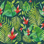 Tropical Leaves . Un progetto di Design, Illustrazione tradizionale e Pittura di André Gijón - 12.02.2017