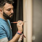 MURAL CAIGRÁFICO PARA FUEL MOTORCYCLES. Un proyecto de Arte urbano y Caligrafía de Mr. Zé - 22.10.2016