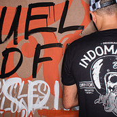 Mural en Parking64 Barcelona para Fuel Motorcycles. Un proyecto de Arte urbano y Caligrafía de Mr. Zé - 13.10.2016