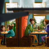 Café caliente.... Animation, Traditional illustration, and Character Design project by Begoña Fernández Corbalán - 02.12.2017