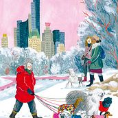 Dogs and the city. Traditional illustration project by Iratxe López de Munáin - 12.06.2016