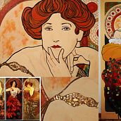 Repdroducción de Topaz (Alphonse Mucha). Traditional illustration project by Roser Teixidó Navarro - 03.13.2017