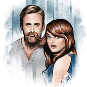 La La Land - Días de cine y Ipad. Traditional illustration project by Daniel Franco Delgado - 03.14.2017