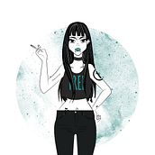 Bad girl millenial. Un progetto di Illustrazione tradizionale di Javi Baeza - 15.03.2017