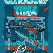 Cartel para concierto: ULTRASURF & TIBIA. Design, Graphic Design, and Traditional illustration project by Jaime Rodríguez Carnero - 03.24.2017