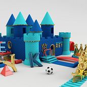 EL CASTILLO PARA  LA LLEGADA DEL REY. 3D, e Direção de arte projeto de Jefferson Rojas - 24.03.2017