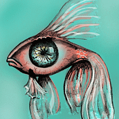 Ojo de pez. Traditional illustration project by Giannina Guido - 03.28.2017