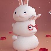 Conejitas v2. Un progetto di 3D, Animazione, Direzione artistica, Character design, Graphic design e Postproduzione fotografica di Ray Gamarra - 30.03.2017