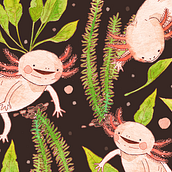 Ajolote Pattern. Un progetto di Design, Character design, Illustrazione tradizionale e Pittura di André Gijón - 03.04.2017