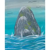 Rocas en el ancho mar.... Traditional illustration project by Mireia Córcoles Giner - 04.21.2017