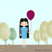 ¿De qué color prefieres tu globo?. Traditional illustration project by Anabely Sandoval - 05.11.2017