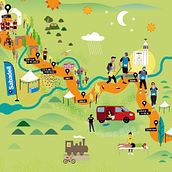 Oxfam Trailwalker Girona. Graphic Design, Traditional illustration, and Vector Illustration project by Aina Pongiluppi Gomila - 03.23.2017
