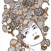 Bubble Girl: Gold. Un proyecto de Bellas Artes e Ilustración tradicional de María Delgado Prieto - 20.05.2015