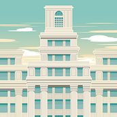 Edificio Telefónica. Architecture, Graphic Design, Traditional illustration, and Vector Illustration project by Juan Sierra - 05.18.2017
