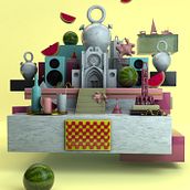 Mi Proyecto del curso: Dirección de Arte con Cinema 4D . 3D, Ilustrație tradițională, Ilustrație vectorială și Grafică în mișcare de Jordi Salvador - 05.24.2017