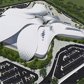 Diseño Arquitectónico Centro Ferial Internacional Y Convenciones. 3D, e Arquitetura projeto de Oliver Barrios - 28.05.2017