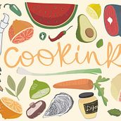 COOKINK: Gastronomy and Graphisme. Projekt z dziedziny Projektowanie graficzne, Trad, c, jna ilustracja i Grafika wektorowa użytkownika Mar Guixé-Magloire - 14.06.2015