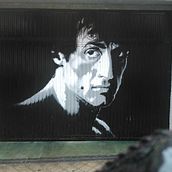 Cierre de Garaje Rotulado con pintura. Street Art project by Ismael Pachón - 06.21.2017