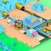 LOWPOLY DESERT. 3D, Animation, Design, and Graphic Design project by omarodesign - 06.23.2017