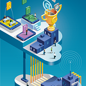 MOVISTAR CLoud. Traditional illustration & Infographics project by Mᴧuco Sosᴧ - 06.27.2017