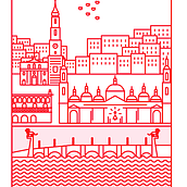 Zaragoza en Iconos. Een project van Traditionele illustratie y  Infographics van Maria Vicente Cordoba - 29.06.2017