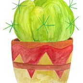 Cactus. Traditional illustration project by Eva - 06.29.2017