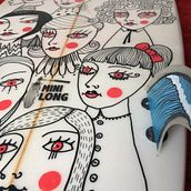 Custom surfboard . % Sonia Puga García tarafından hazırlanan Tasarım, Karakter Tasarımı, Geleneksel illüstras, Ve on projesi - 06.27.2017