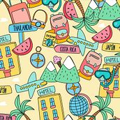 Pattern " Haz tu maleta que nos vamos de viaje". Un proyecto de Ilustración tradicional de Susana Fernández - 11.01.2017