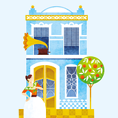 Una casa que fa cantonet. El Cabanyal. Design editorial e Ilustração tradicional projeto de Marta Chaves - 01.06.2016
