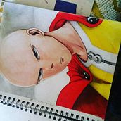 dibujo de saitama. Een project van Animatie,  Urban art, Film, video en televisie, Stripboek,  Art direction y Multimedia van Santiago Gomez - 15.07.2017